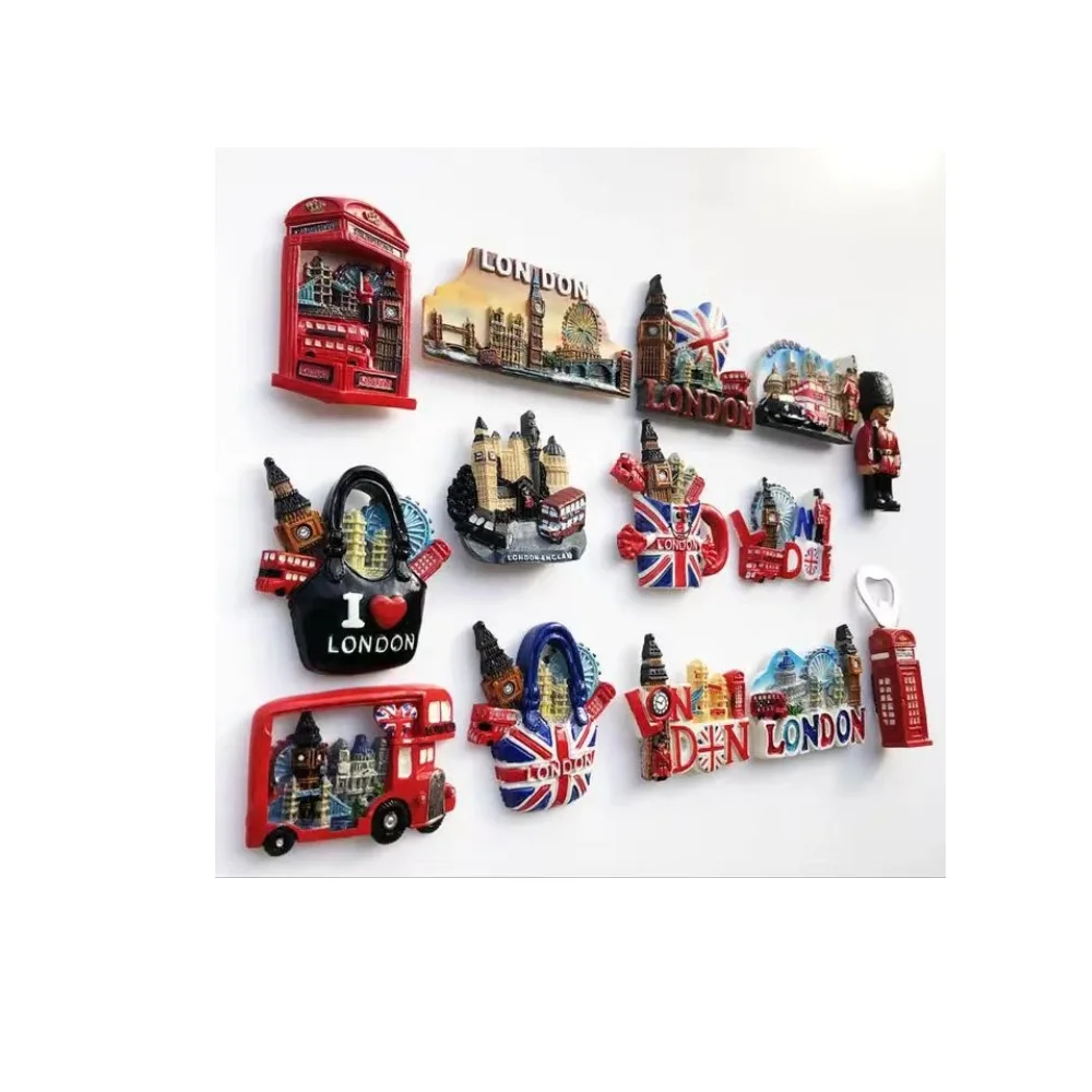 Wholesale Custom  UK refrigerator magnets, 3D resin, handcrafted crafts travel souvenirs  collection letters  refrigerator stick