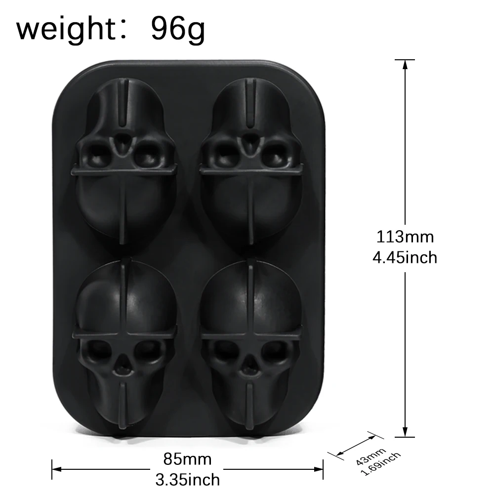 SK15 Halloween Skull Candle Resin mold Small Face Moulds For Chocolate With Lid