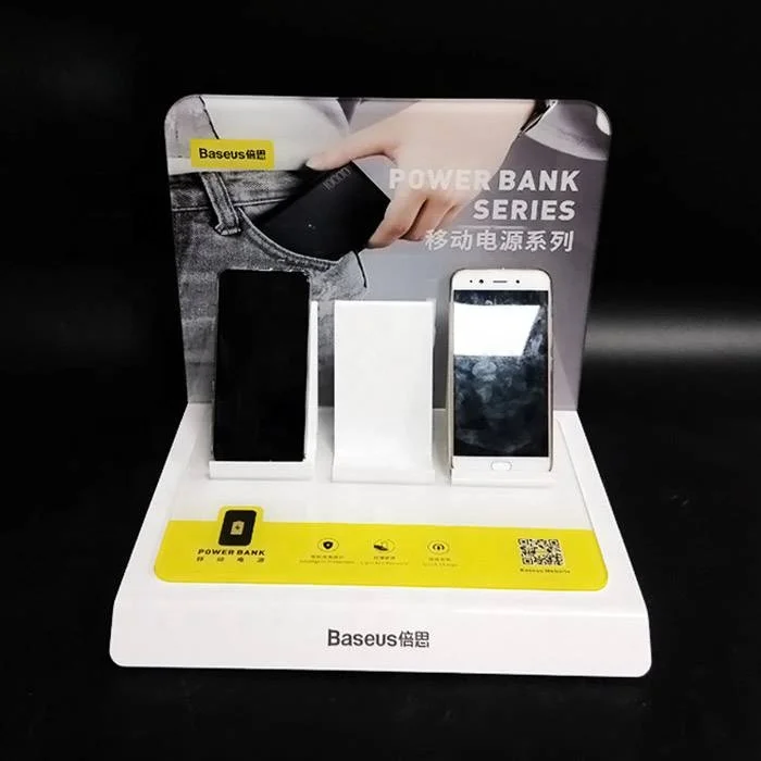 Phone Store L shape Design Desktop Display Stand Cell Mobile Phone Display Counter Stand