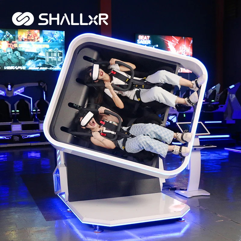 ShallxR Full Motion 2 Seat 360 Degree Roll Coaster 9D VR Virtual Reality Chair Simulator