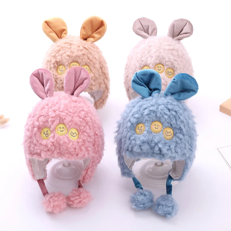 The new baby girl outdoor windproof cartoon cute toddler winter warm baby hat