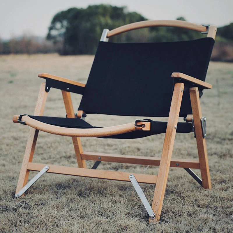 Современная алюминиевая мебель kermit chair, деревянное зернистое портативное складное уличное кресло для кемпинга