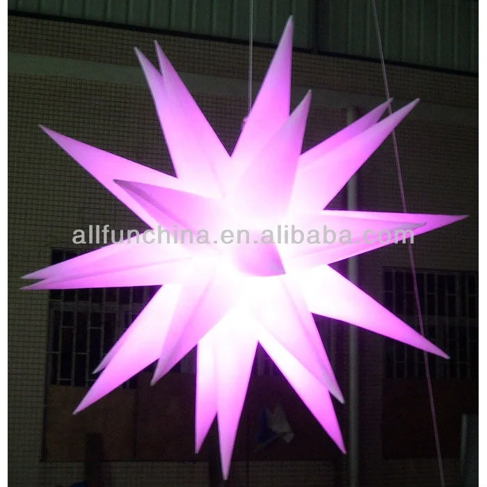 Inflatable blue star with remote controlled LED light bulb inflatable light star for advertising display custom size colour
