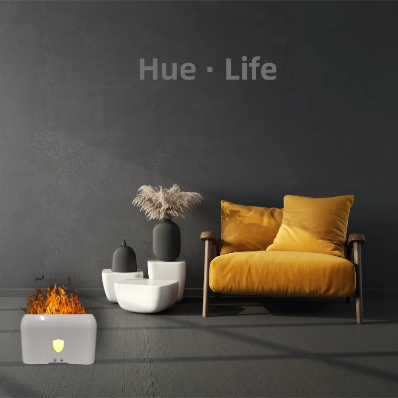 OEM 200ml mini Ultrasonic Aroma humidifiers Flame Fire Air Humidifier Electric Portable fragrance diffuser for home, office