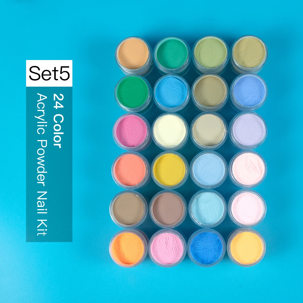 Private Label 24 Colors set Acrylic Powder glitter Matte acrylic powder