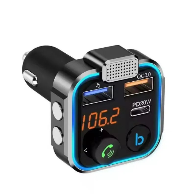 Car Radio Blue tooth 5.0 FM Transmitter Car Kit MP3 Modulator Player Handsfree Audio Receiver QC3.0  PD18W 2 USB Fast Charger