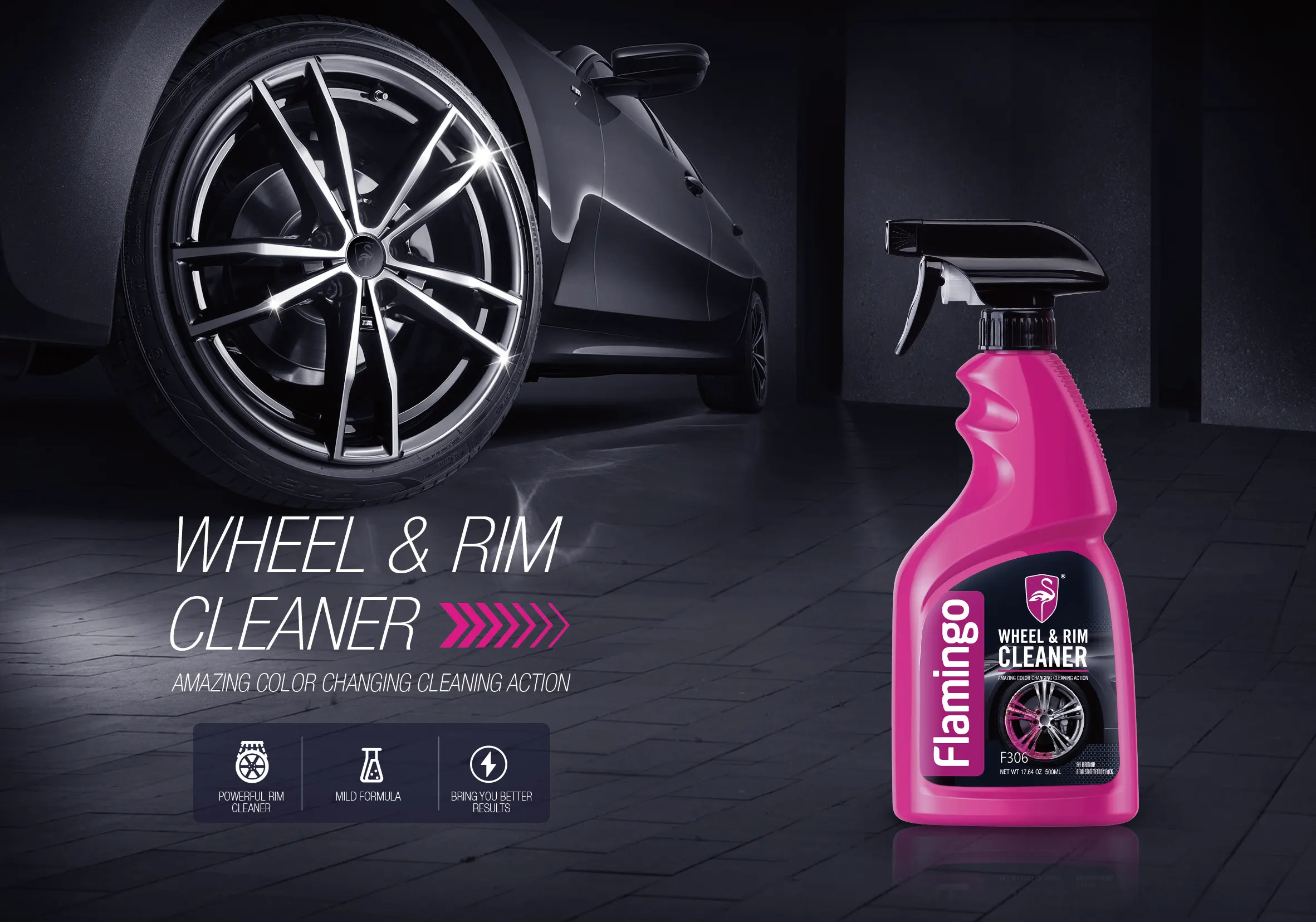 F306 Car Cleaning Products Aeroso Wheel & Rim Cleaner  for All Wheel Types