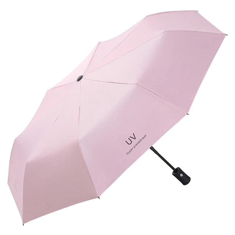 Wholesale fully automatic UV umbrellas black glue sunscreen umbrellas for women rain and sunny advertising gift umbrella