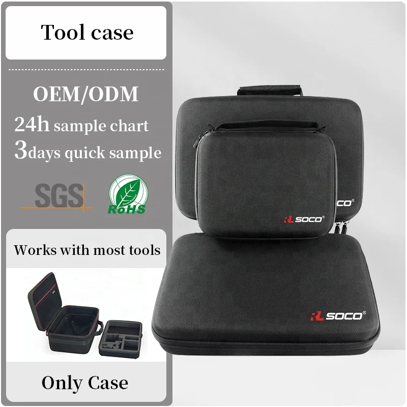 RLSOCO Hard shell surface zipper closure storage carry cases eva plastic zipper tool case