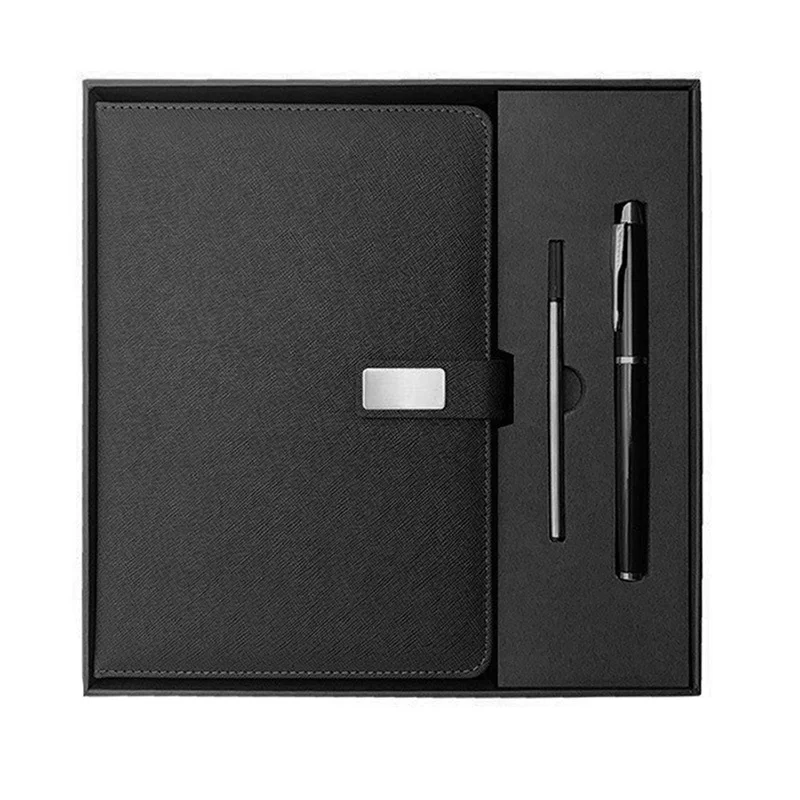 5pcs sets A5 Leather Notebook Planner Custom Logo Business Notebook And Pen Gift Set Wholesale for Promotional Gifts