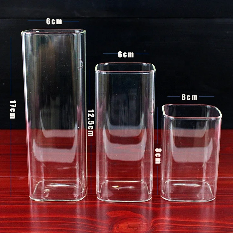Creative Square Transparent Glass Milk Cup Water Coffee Drinking Cup