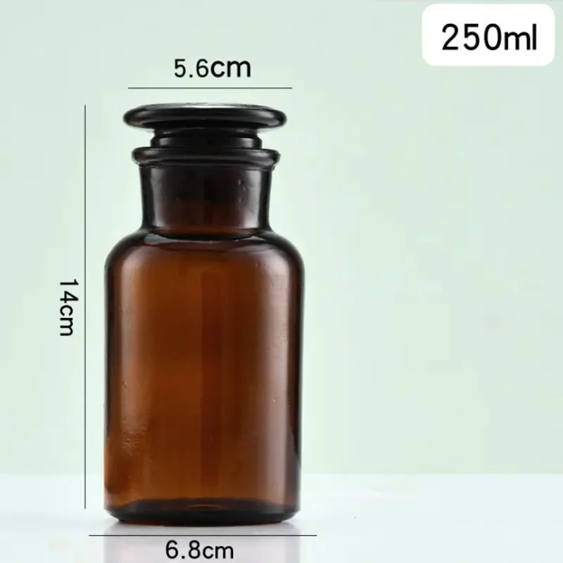 Brown Apothecary Glass Storage Bottle with Lid Botanical Jar Stem Flower Vase Amber Glass Apothecary Jar