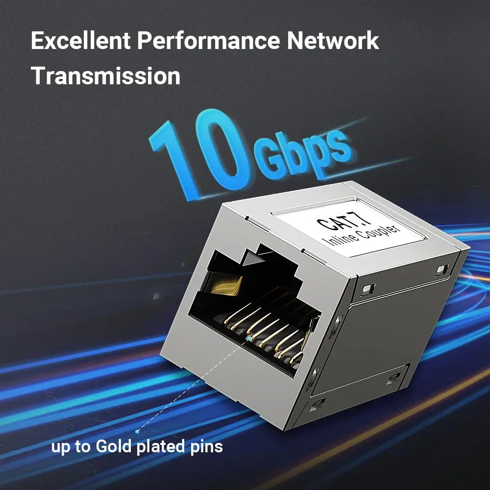 Cat7 Ethernet Coupler Female to Female Connector 10Gbps RJ45 Coupler Ethernet Extender