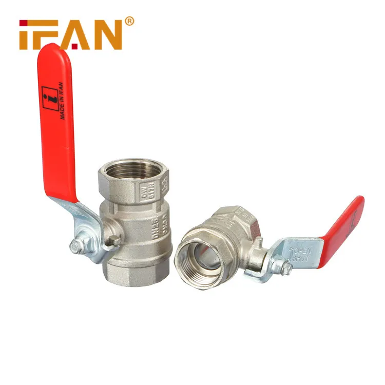IFAN China factory Brass Ball Valves yellow and red butterfly Handle ball Valves