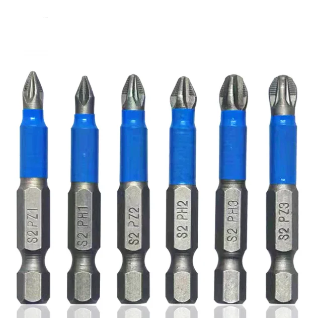 6pcs non-slip batch head S handle with magnetic electric batch nozzle electric screwdriver combination set Phillips batch head