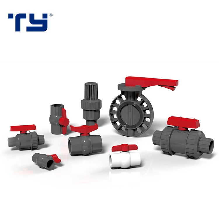 TY plastic 2' to 6' water supply wafe  pvc butterfly valve PVC