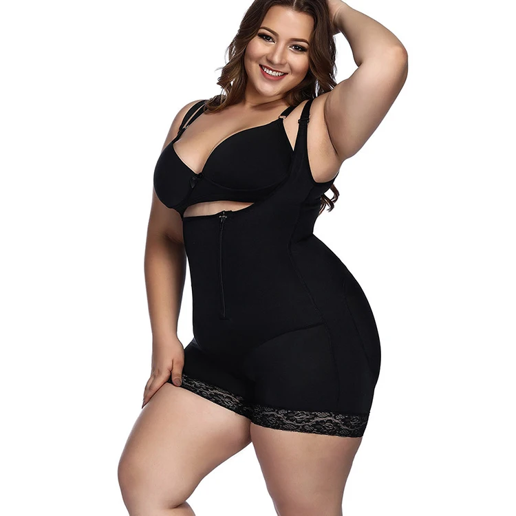 
Shapewear Black Black Waist Tummy Control Open Crotch Big Size Women Full Body Shapers Slimming 