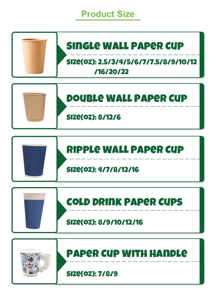 Wholesale Printing 8oz 12oz 16oz Single Wall Disposable Paper Cups customized hot coffee paper cup with lid