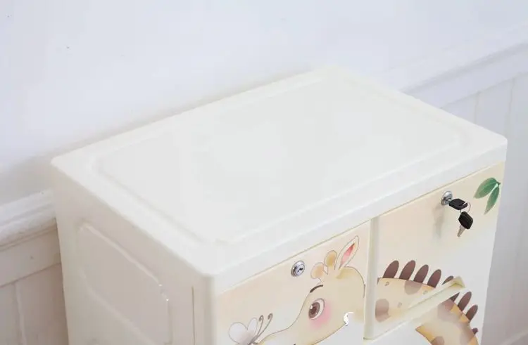 Мультяшный пластиковый детский ящик, шкаф для хранения, пластиковый шкаф для одежды