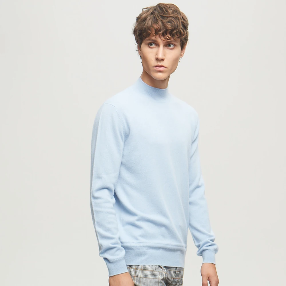 Customized Cashmere O Neck Long Sleeve Pullover Knitted Sweater Jumpers Cashmere Wool