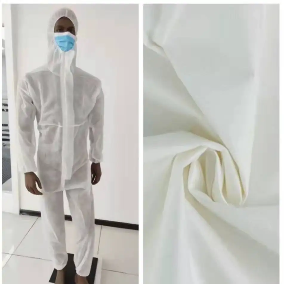 Wholesale custom polypropylene non-woven PP+PE 65g isolation garment fabric