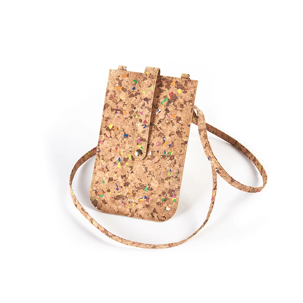 Smart Phone Pouch Cell Phone Bag Crossbody Shoulder Custom Eco-friendly Cork Mobile Phone Bags With Chain And Card Slots