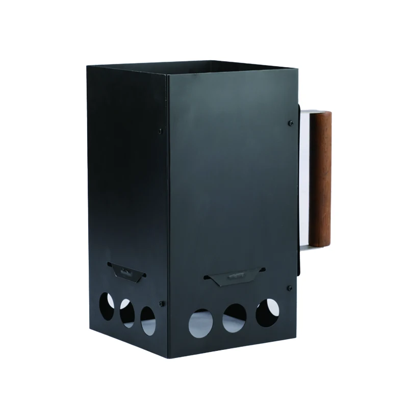 Carbon steel nonstick charcoal fire starter for outdoor barbecue grilling