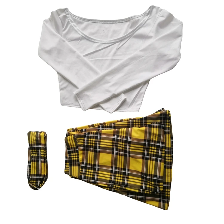 2020 matching women set high waist cotton knitted stripe plaid flare leg pants and women top scarf three piece set