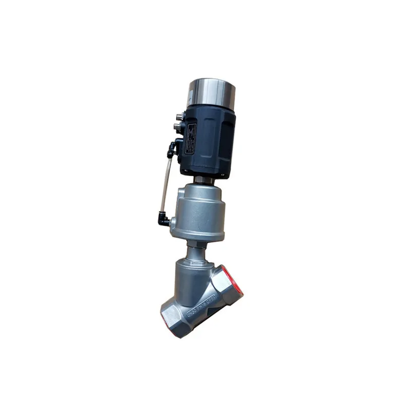 Single acting intelligent pneumatic stainless angle seat valve  Proportional control valve 4-20 mA