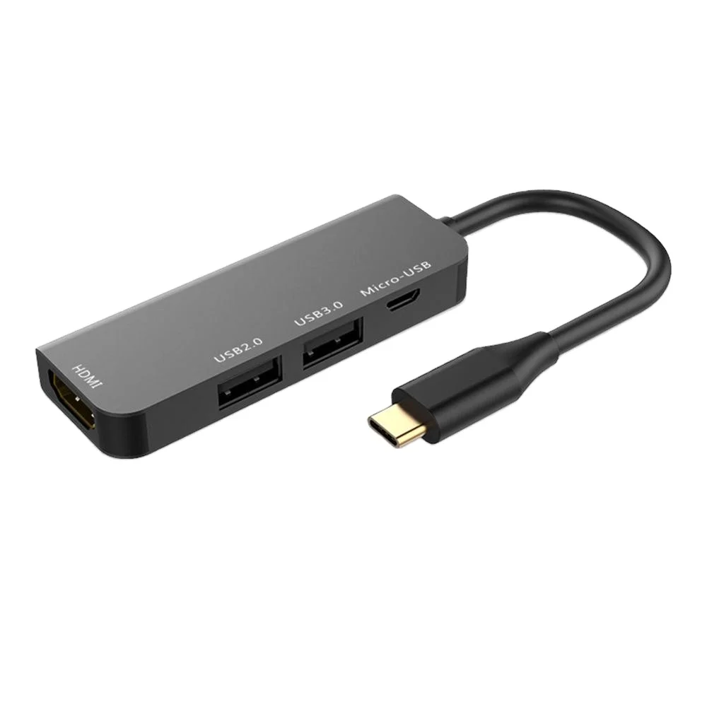  Мультимедийный USB-концентратор 4 в 1 USB Type C Hub to 4K HDTV для ПК и