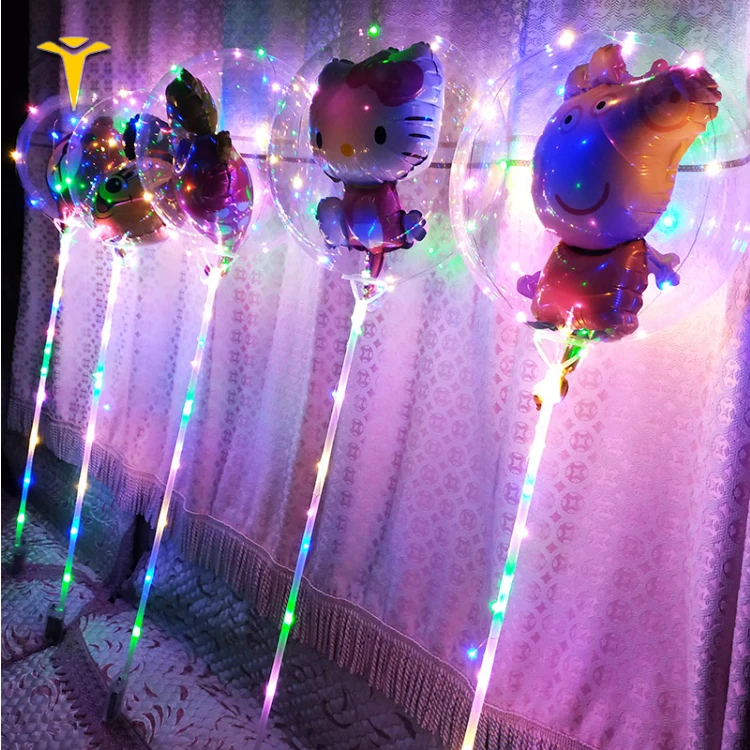 Clear LED Cartoon Character Bobo Balloon 3 Meters Fairy String Light with Battery Box and Stick
