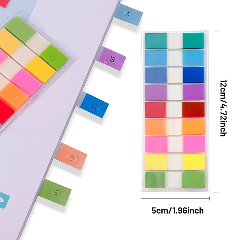 Custom pet film index plastic z type pop up manufacturer book page marker school supplier sticky notes tabs flags bookmark