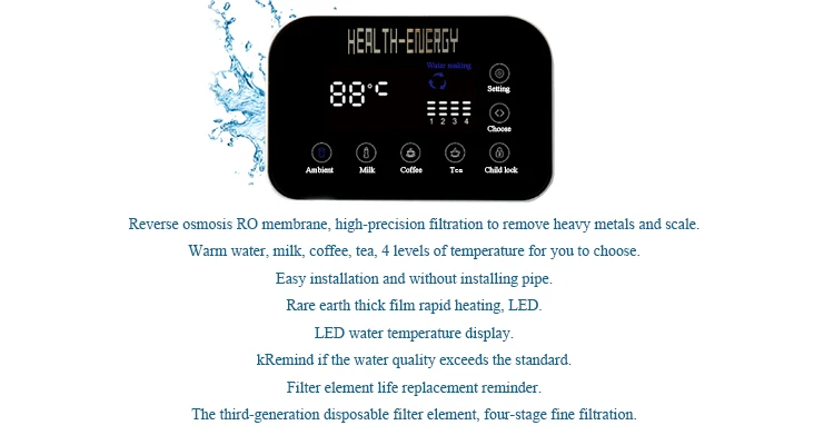 China factory direct sales Home Desktop drinking fountain has the function of ro filter water purifier