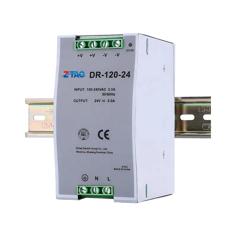 15W 60W 120W 240W 480W DC 5V 12V 24V 36V 48V Smps Din Rail Mounted Switching Mode Power Supply for Industrial Control