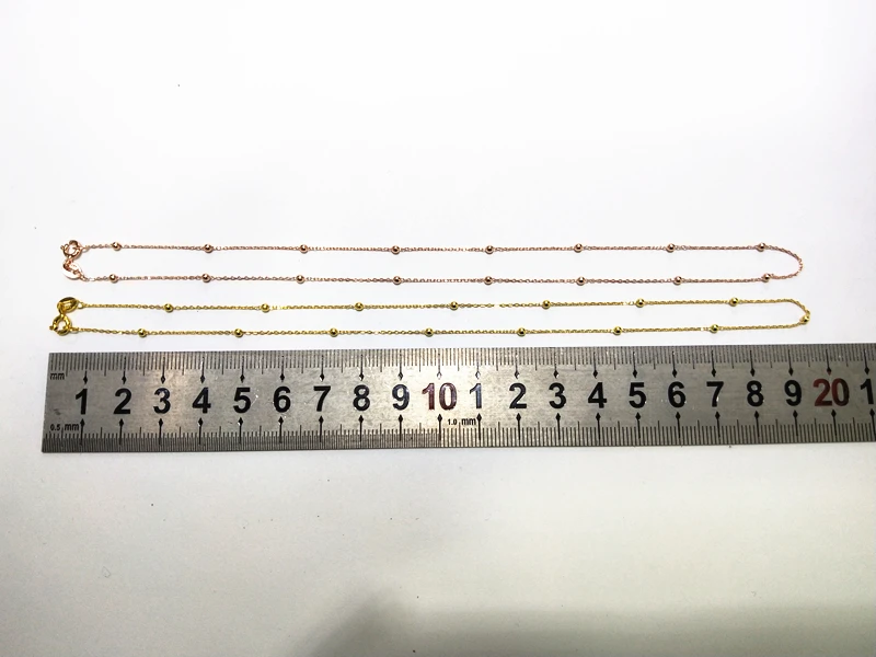 Fashion Jewelry Necklace Chain 925 Sterling Silver 18K Gold Plated Bead Gold Cross Chain