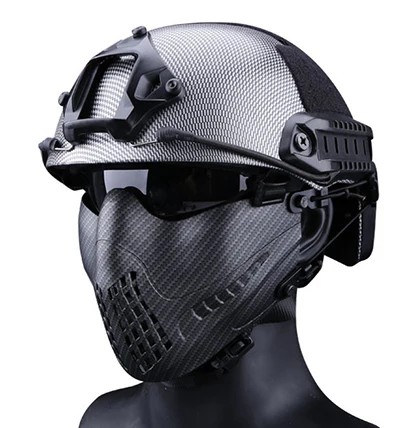 Outdoor shooting CS game Mascaria half-face protection wire mesh mask tactical anti-paintball maskComposable helmet mask