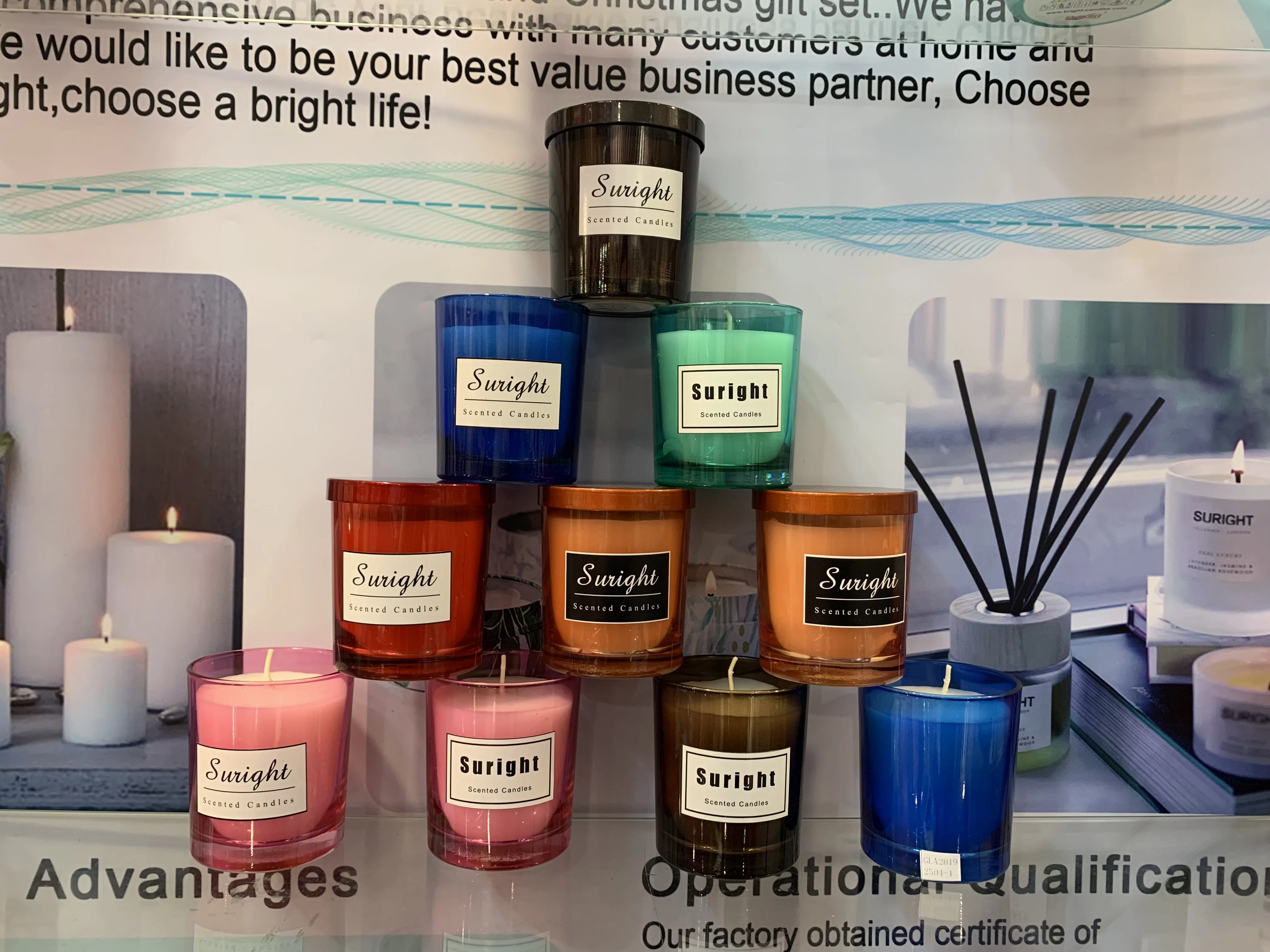 Ocean Series Multi Colored Home Decor Scented Glass Jar Gel Wax Candle