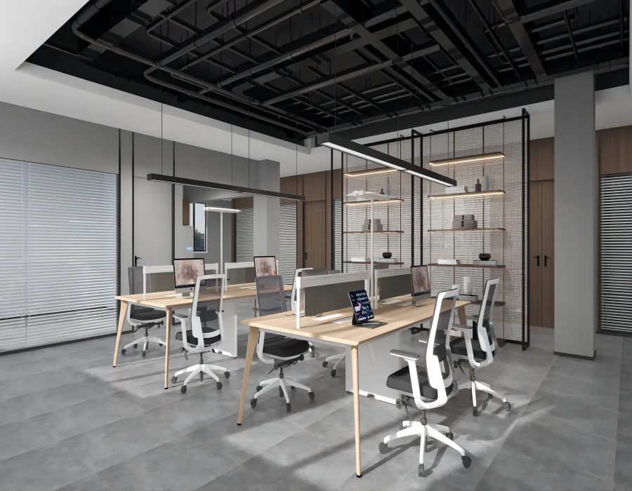 Modern opening Cubicle Desk Wood Table Office Furniture Office Workstation for 2,4,6,8 Person