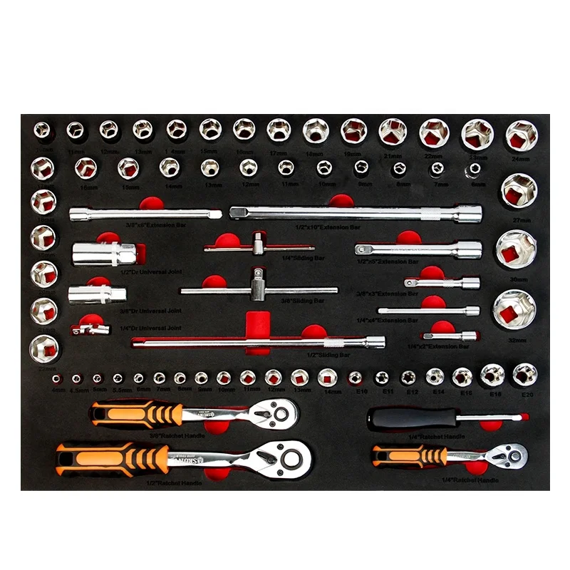 SRUNV 169PCS 6Drawers trolley set tool cabinet tool cabinet trolley box with tools workshop key