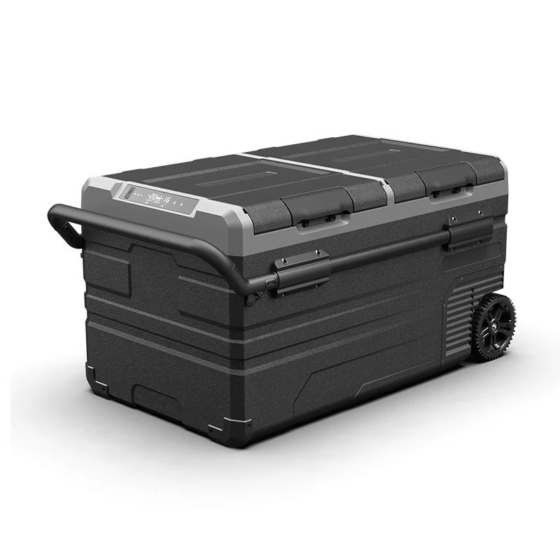 Alpicool TWW75 dc compressor portable mini fridge 12 v electronic portable car freezer refrigerator  with wheels and handle