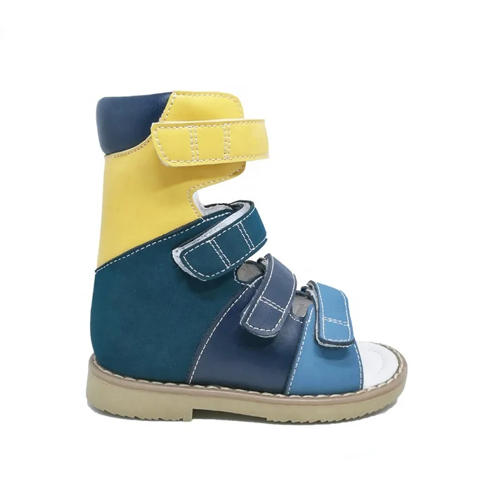 Children Boys Summer Genuine Leather Sandals Fashion Stylish Casual Corrective Orthopedic Shoes For Kids Babies