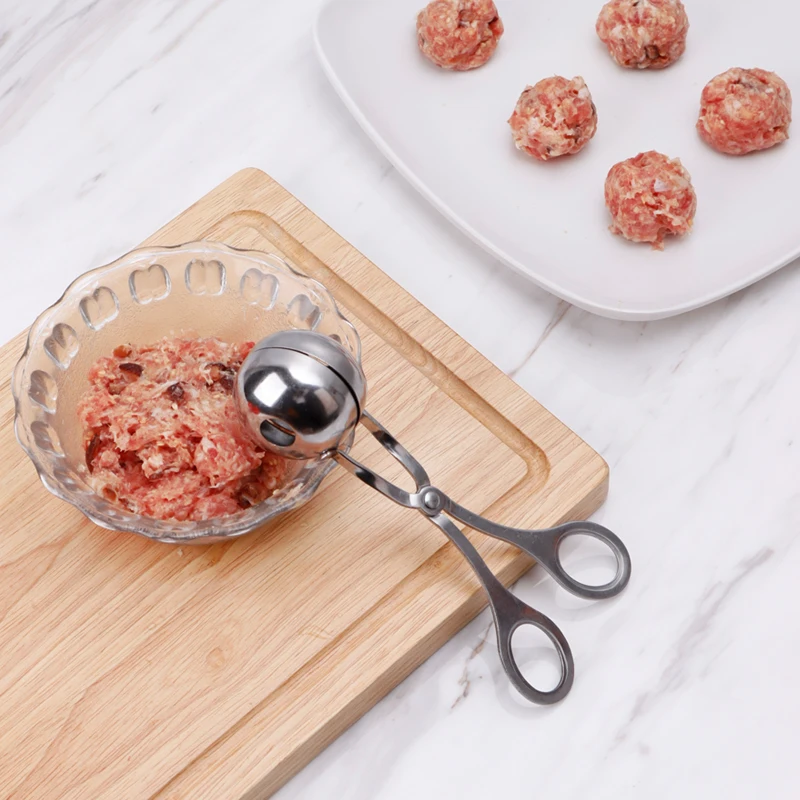 Kitchen Tools Stainless Steel Meat Baller Set Making Mold Press Tongs Spoon Clip DIY Meatball Maker