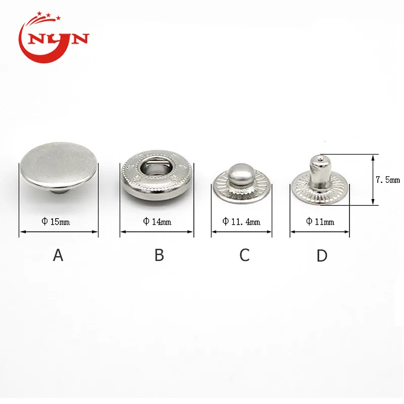Hot Sale 304 Stainless Steel Rustproof Spring Snap Button for Electric