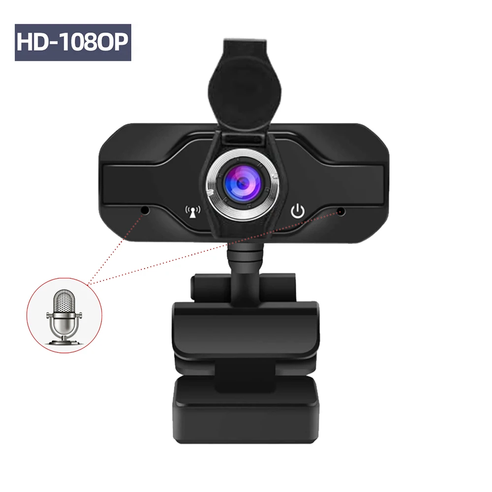 Original Source Factory Living Broadcasting Online Teaching Built-in Noise Cancellation PC Camera 1080P Webcam with Microphone
