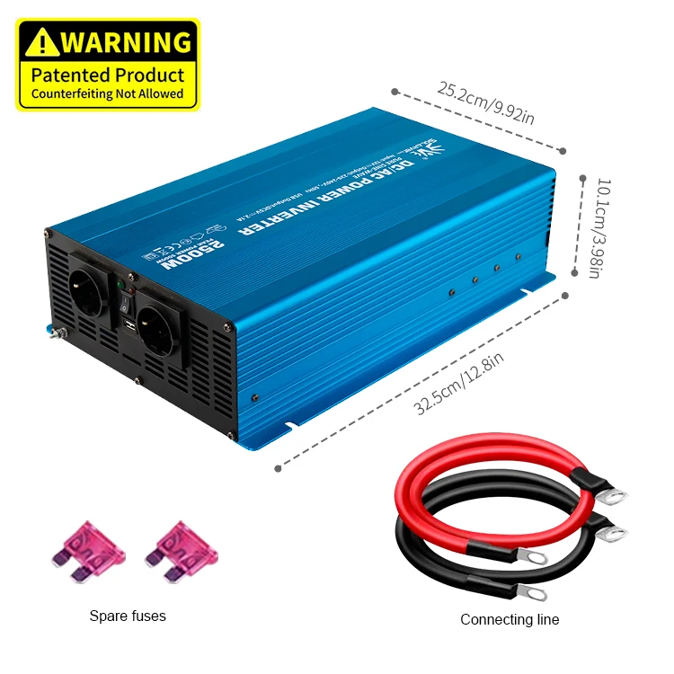 2500W 12v 24v 48v DC To AC 110v 120v 220v 230v Pure Sine Wave car inverter