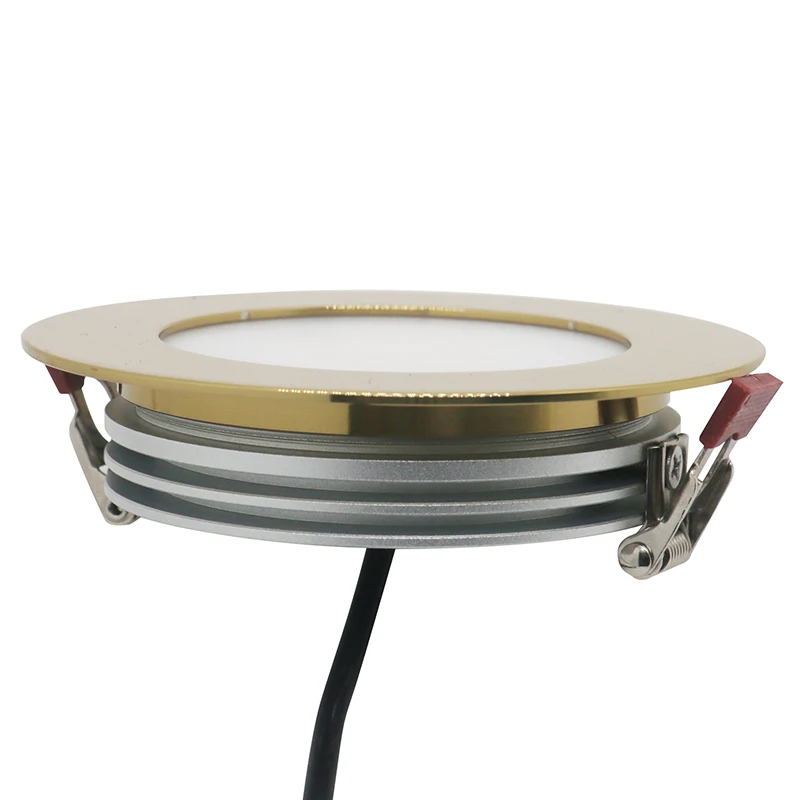 IP67 Waterproof Recessed Golden Housing Led Ceiling Light for Boat Yacht RV Bathroom Kitchen Sauna Room