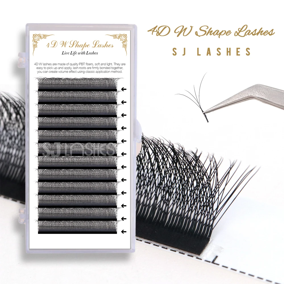 W Shape Technological Eyelashes  5D 6D Clovers Eyelash Extensions Easy YY Styles 0.07mm Thickness 15mm LC CC/DD Technological