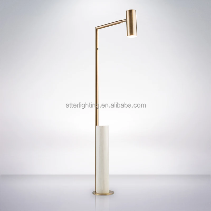 Крытый современный проект гостиничный Офис Гостиная Угловой светодиодный металлический корпус напольное освещение с мраморным основанием