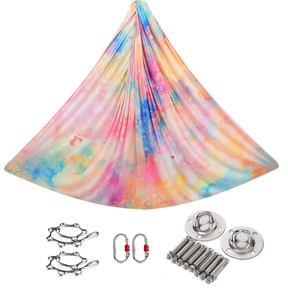 Silk Good Quality Indoor Air Ariel Rope Swing Aerial Yoga Hammock Set With Logo