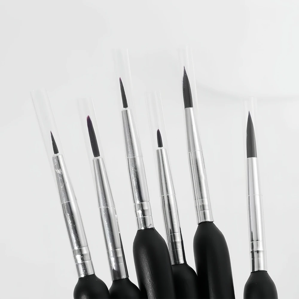 Keep Smiling 6pcs Detail Paint Brushes Drawing Nylon Hook Line Pen For Acrylic Watercolor Painting